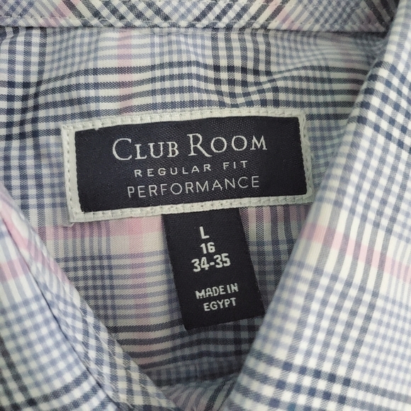NWT Club Room Blue Plaid Button Down Shirt - Picture 4 of 5
